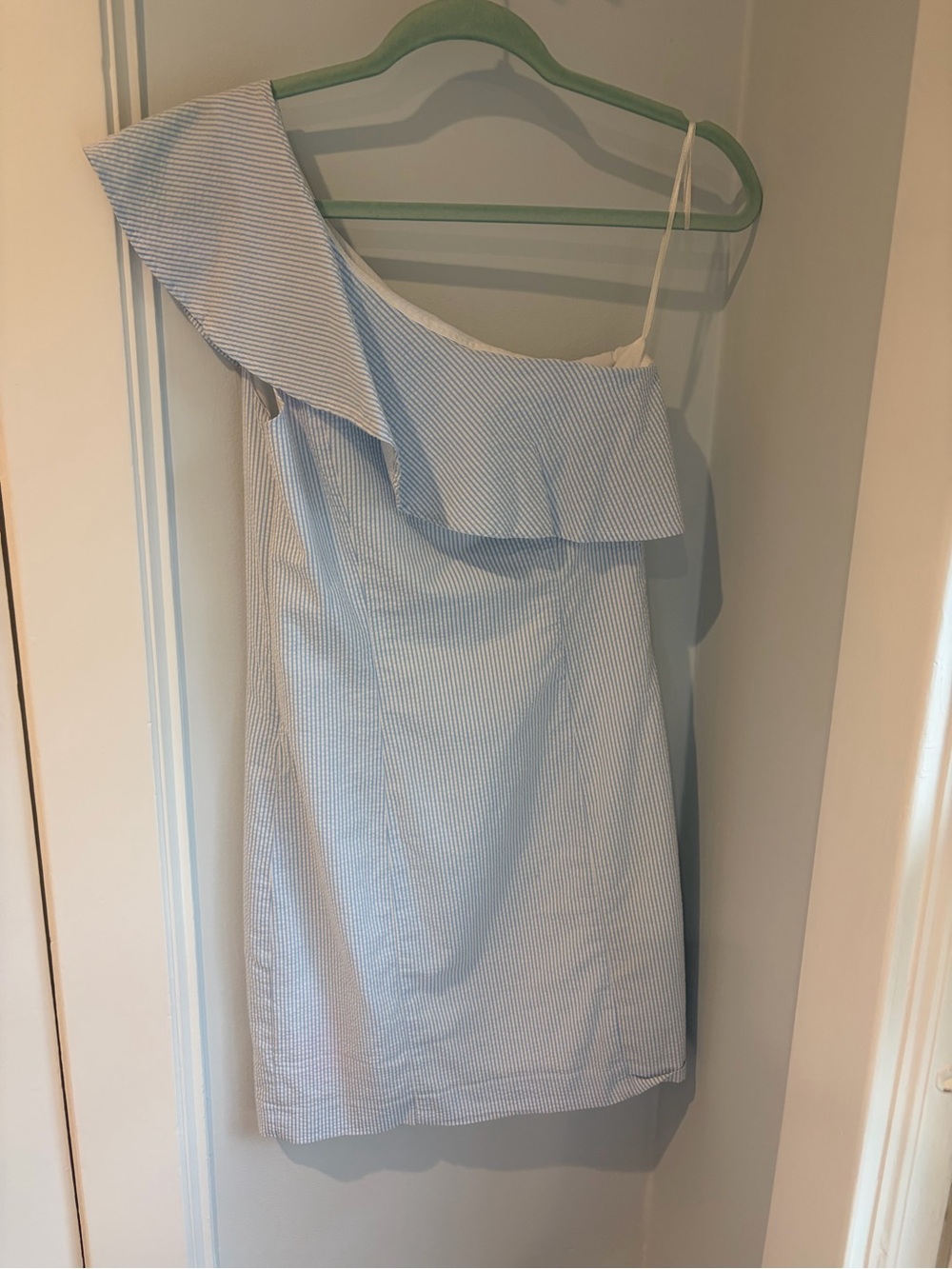 Southern Tide Light Blue One-Shoulder Ruffle Dress - Picture 2 of 6